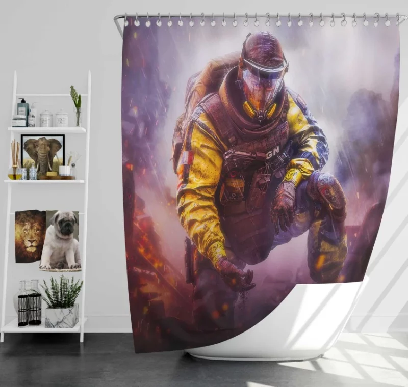 Robust Tom Clancys Rainbow Six Siege Gas Mask Bath Shower Curtain