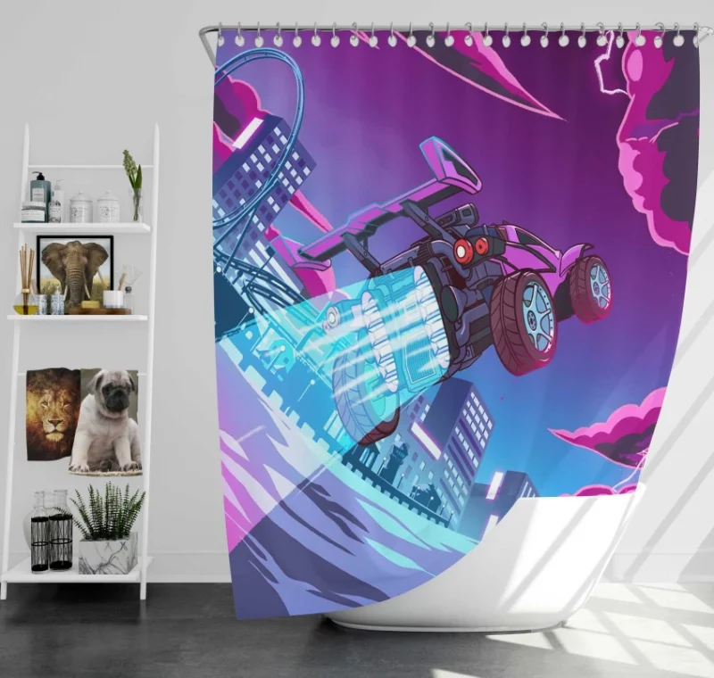 Rocket League Bath Shower Curtain