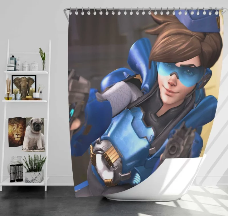 Rookie Oxton Overwatch Tracer Bath Shower Curtain