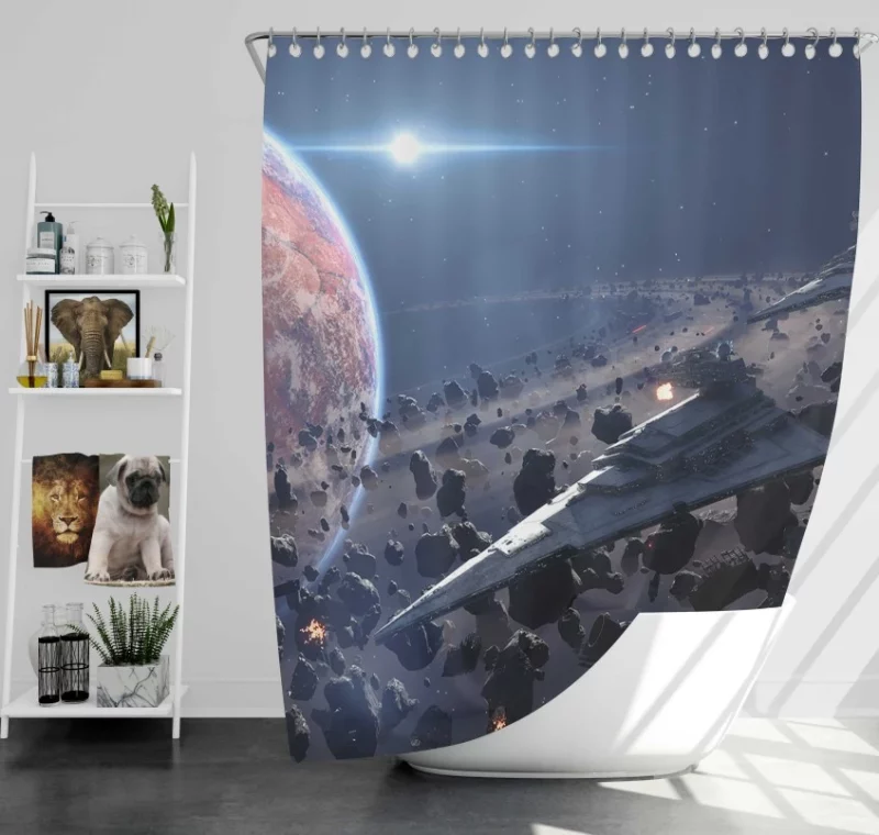 Sci Fi Star Wars Vehicle Bath Shower Curtain