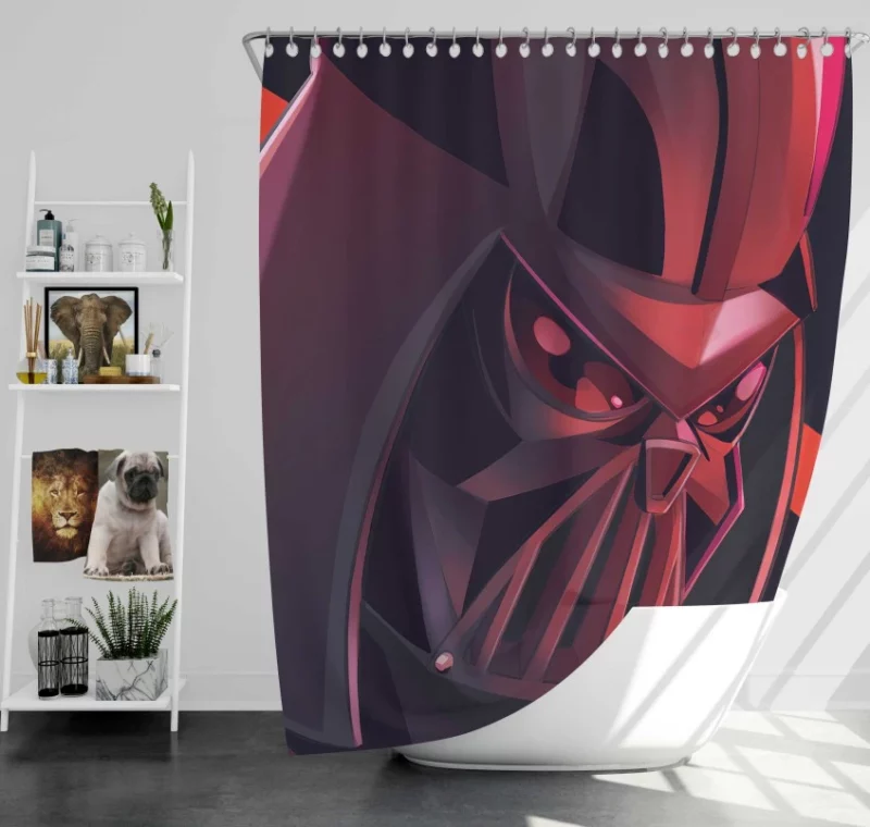 Sci Fi Star Wars Woman Warrior Lightsaber Black Hair Girl Bath Shower Curtain