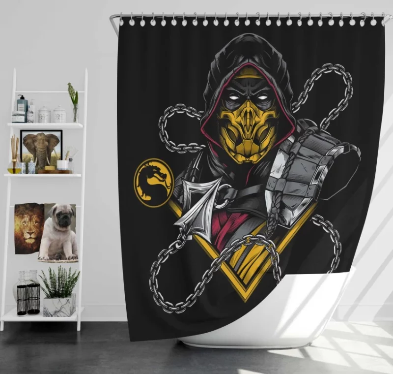 Scorpion Mortal Kombat Bath Shower Curtain