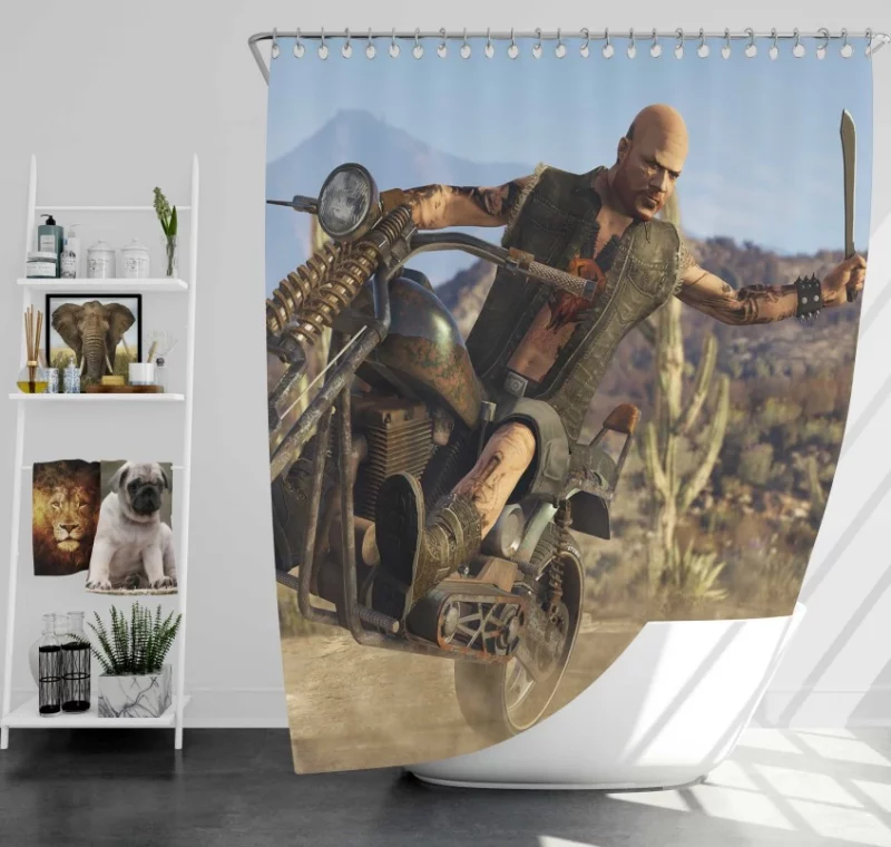 Simeon Yetarian Biker Grand Theft Auto V Bath Shower Curtain