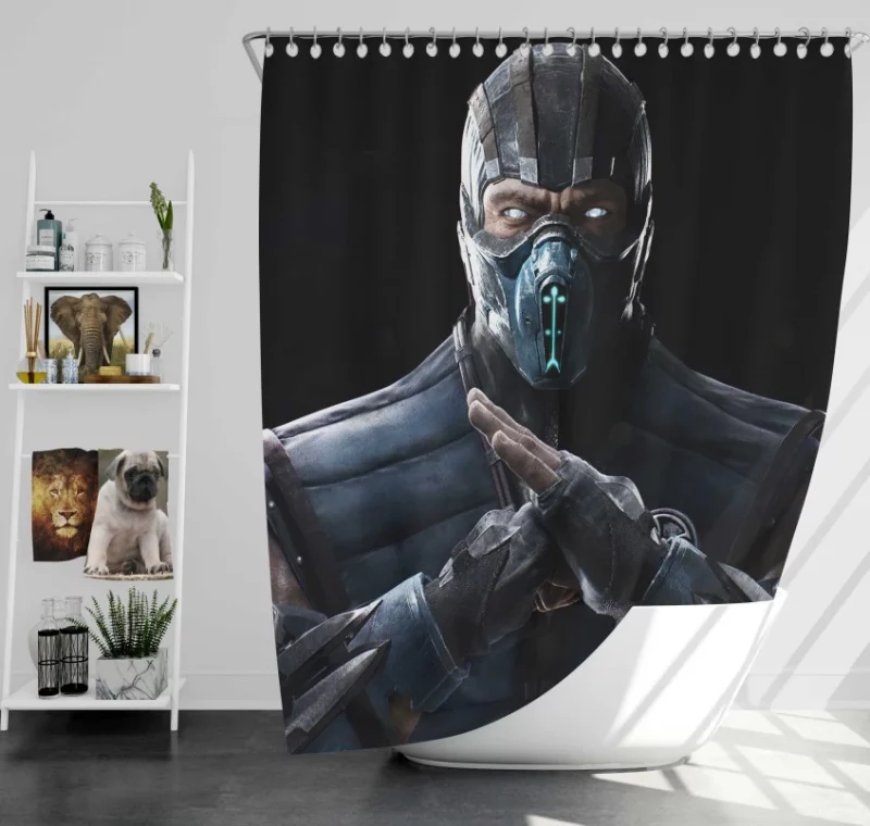 Skarlet From Mortal Kombat Sword Mileena Boots Mask Black Hair Woman Warrior Bath Shower Curtain