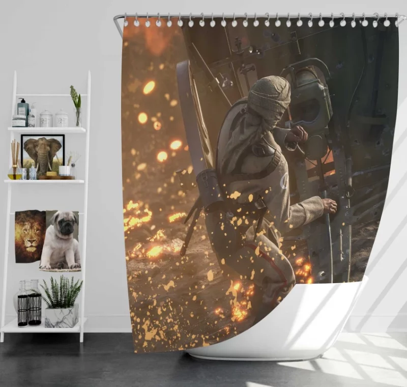 Soldier Battlefield 1 Bath Shower Curtain