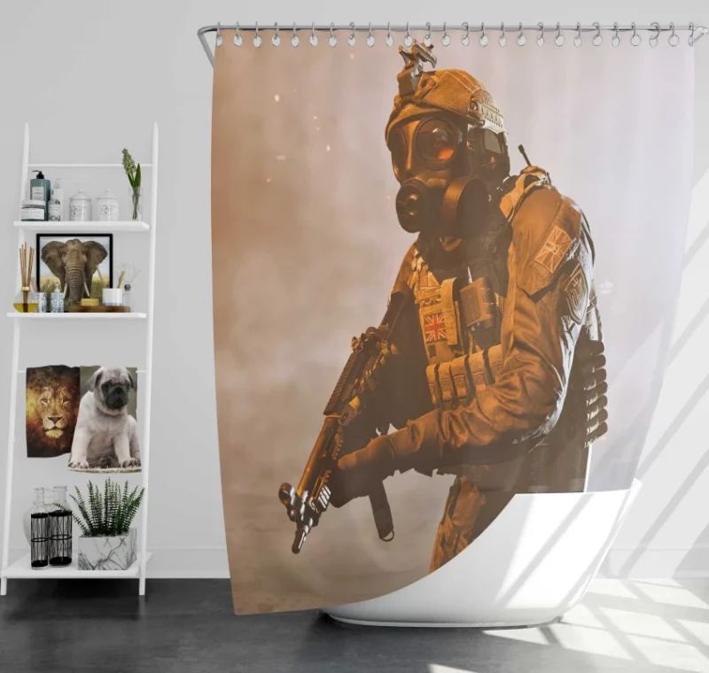 Soldier Call Of Duty Modern Warfare Bath Shower Curtain