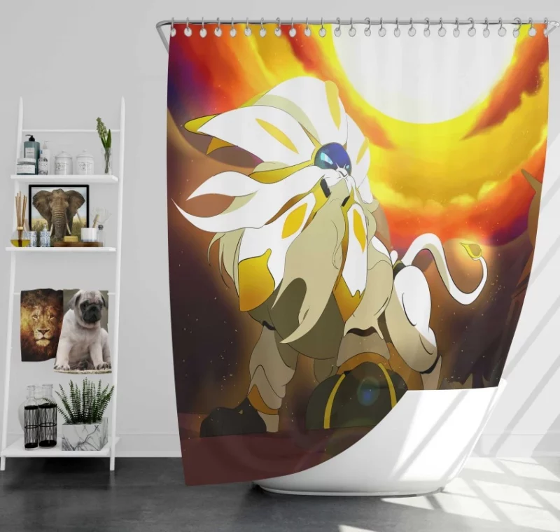 Solgaleo And Lunala Pokémon Sun And Moon Lunala Bath Shower Curtain