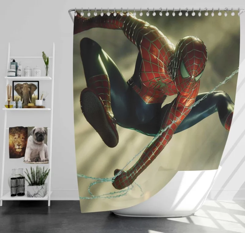 Spider Man PS4 Video Game Themed Bath Shower Curtain