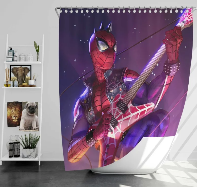 Spider man Guitar Bath Shower Curtain