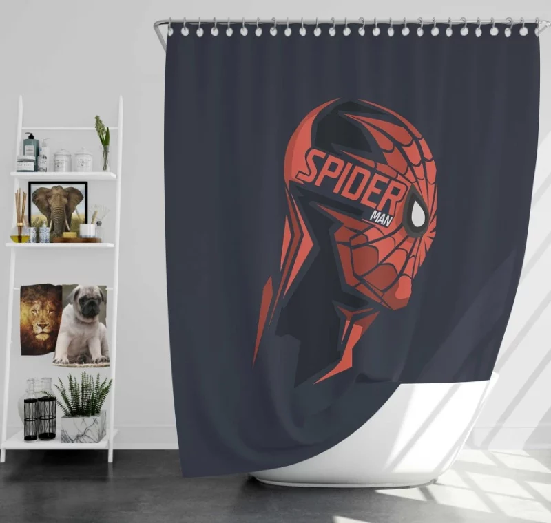 Spider man Head Bath Shower Curtain