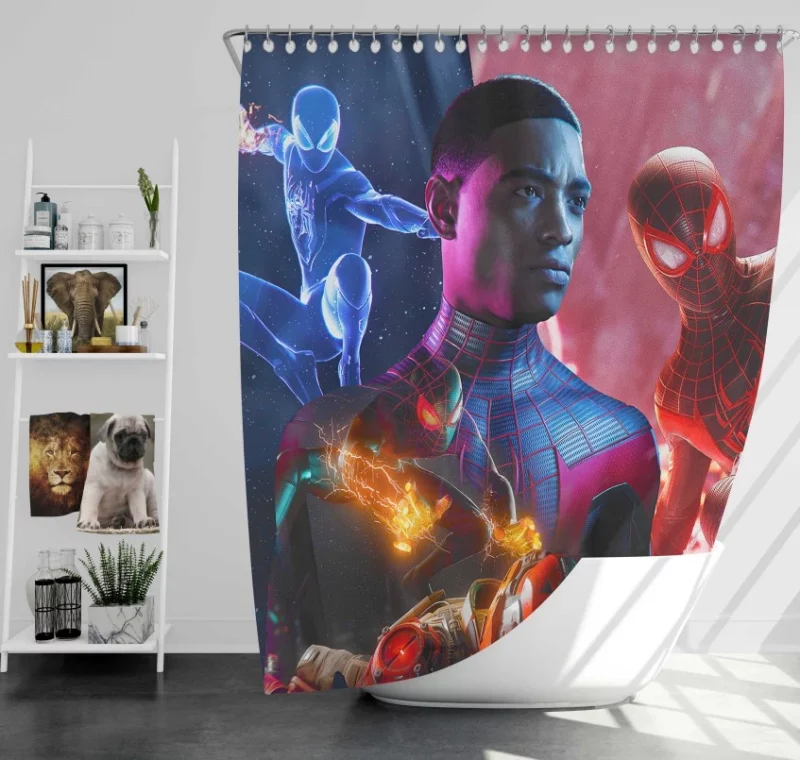 Spider man Miles Morales Super Bath Shower Curtain