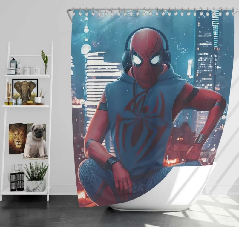 Spider man Outstanding Video Game Bath Shower Curtain