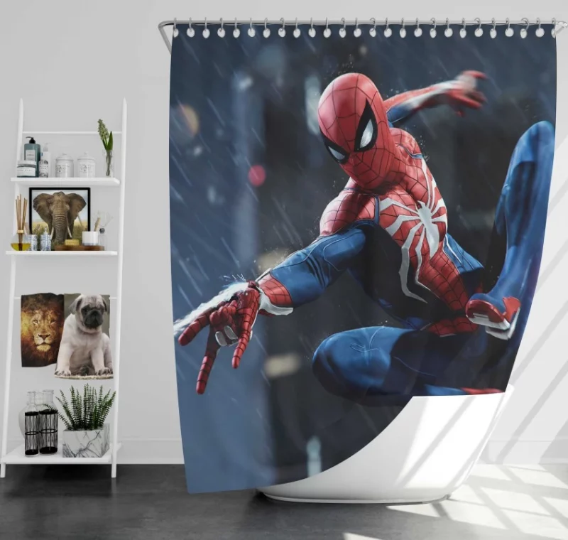 Spider man PS4 Game Bath Shower Curtain