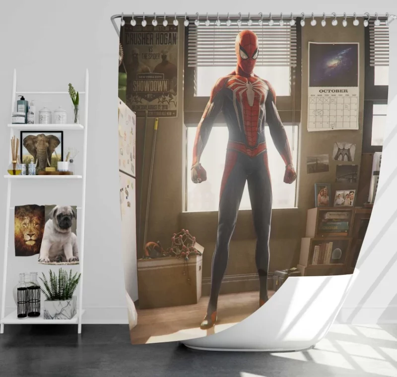 Spider man Ps4 Game Themed Bath Shower Curtain