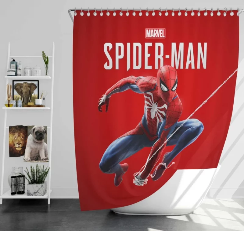 Spider man PS4 Stylish Bath Shower Curtain