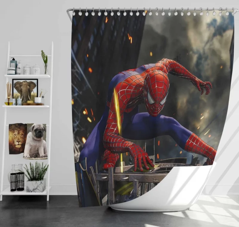 Spider man PS4 Video Game High Quality Bath Shower Curtain