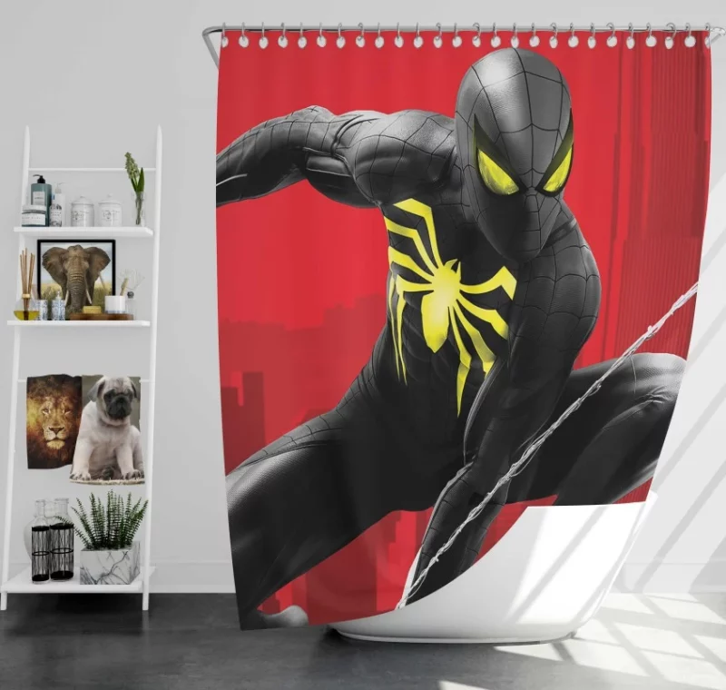 Spider man Peter Parker Video Game Bath Shower Curtain