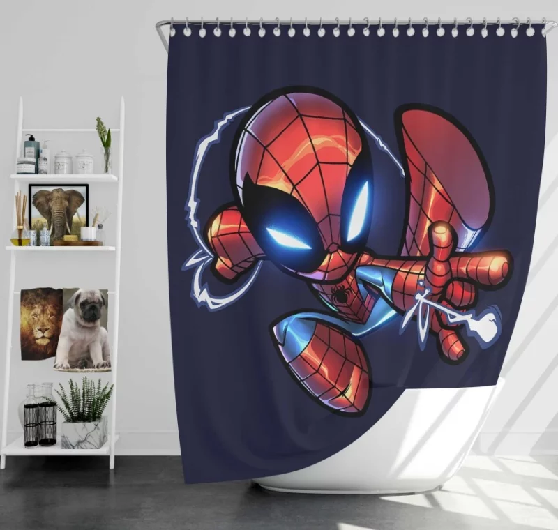 Spiderman Chibi Bath Shower Curtain