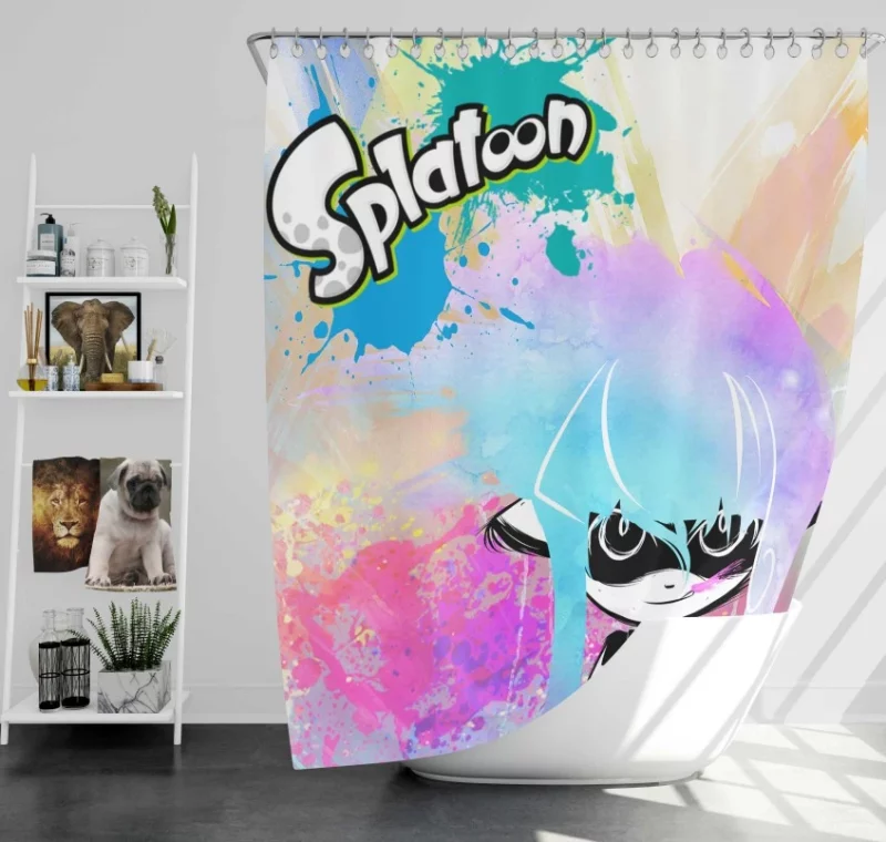 Splatoon 2 Inkling Bath Shower Curtain