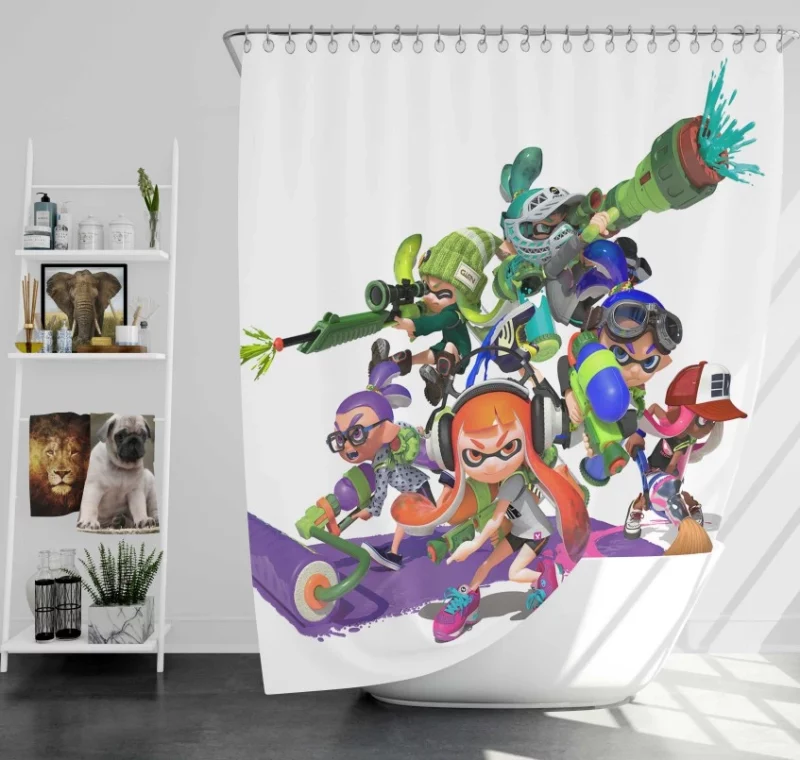 Splatoon Bath Shower Curtain