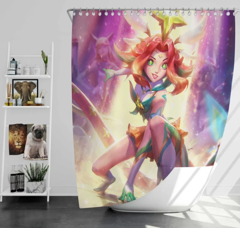 Star Guardian Zoe League Of Legends Zoe Heterochromia Star Guardians Bath Shower Curtain