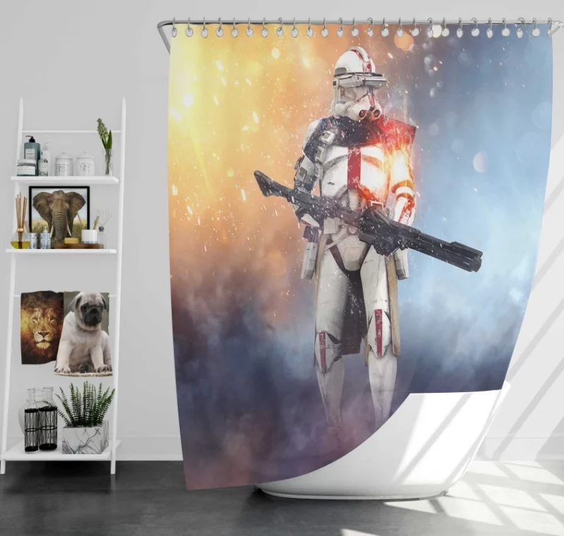 Star Wars Battlefront AT AT Walker Nien Nunb Jyn Erso Bath Shower Curtain