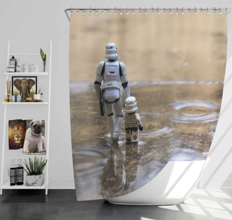 Star Wars Battlefront At at Walker Battle Spaceship Warrior Weapon Soldier Hoth Bath Shower Curtain