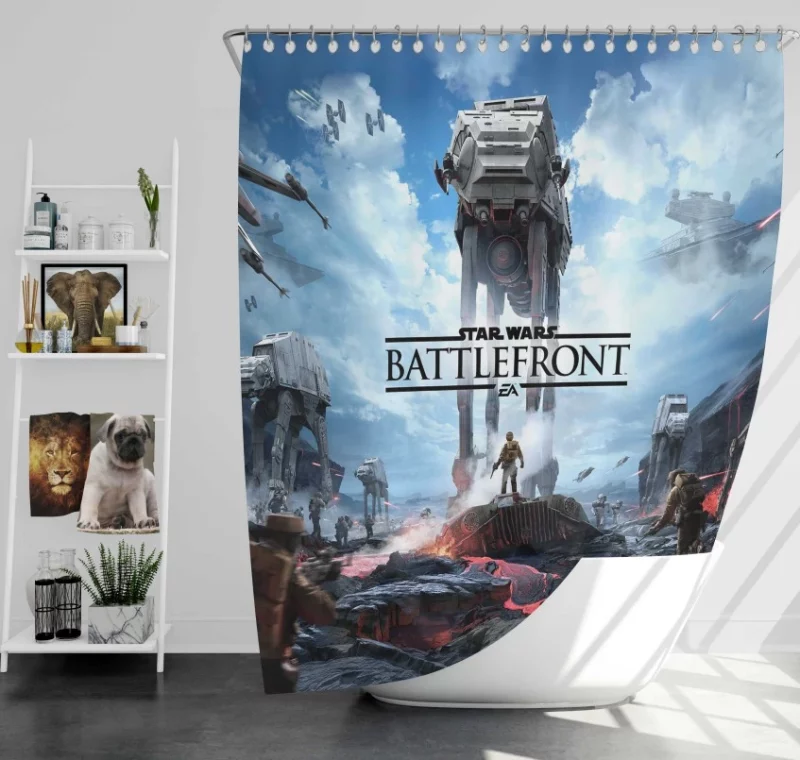 Star Wars Battlefront Battle Of Jakku Bath Shower Curtain