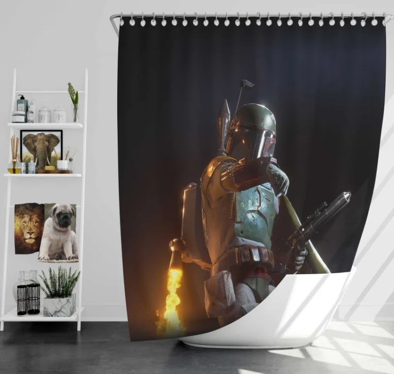 Star Wars Battlefront II Bounty Hunter Bossk Bath Shower Curtain