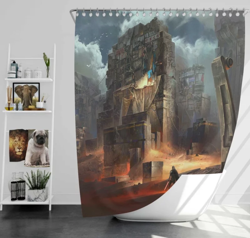 Star Wars Battlefront Sci Fi Video Game Bath Shower Curtain