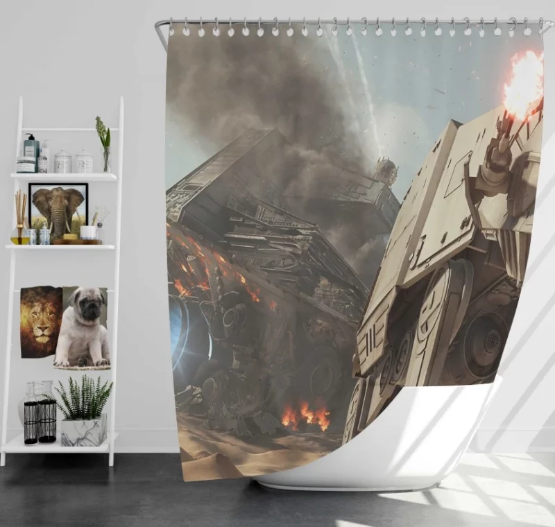 Star Wars Battlefront X wing AT AT Walker Bath Shower Curtain