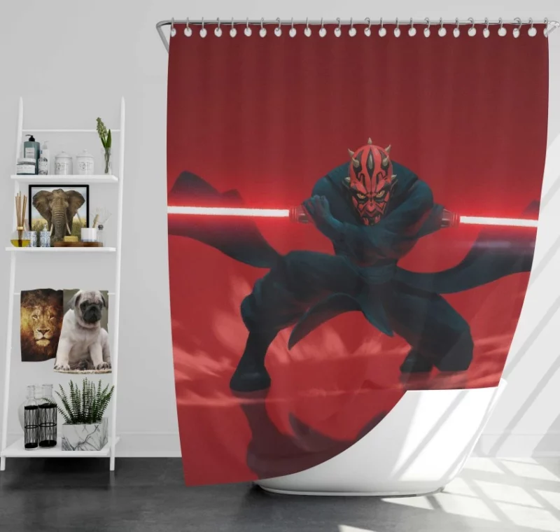 Star Wars Kylo Ren Lightsaber Bath Shower Curtain