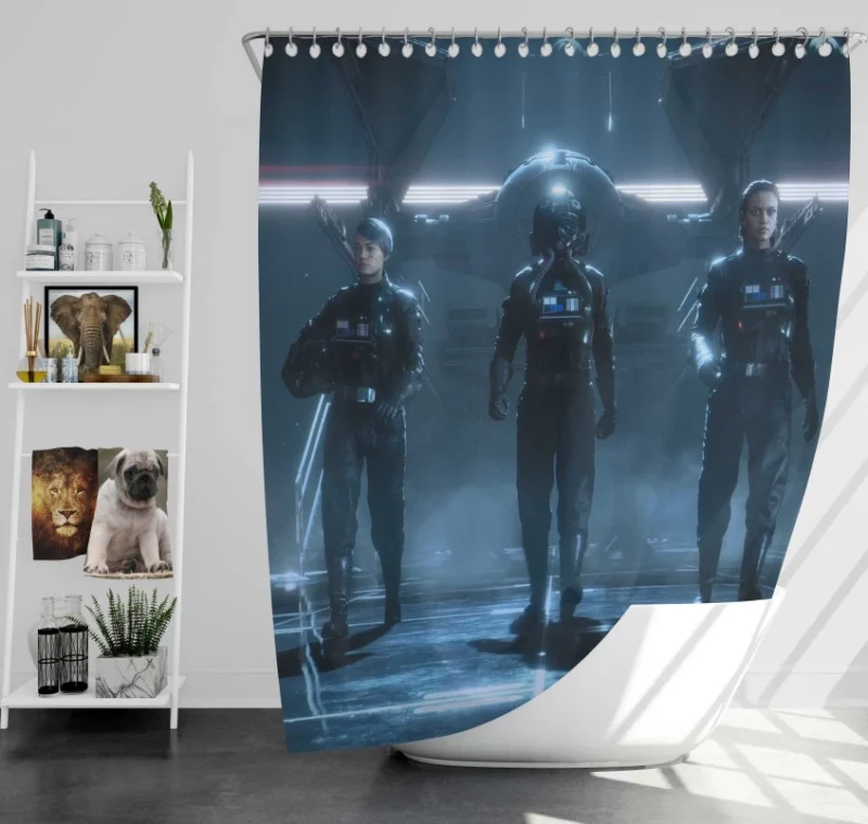 Star Wars Squadrons Adventure Video Game Bath Shower Curtain