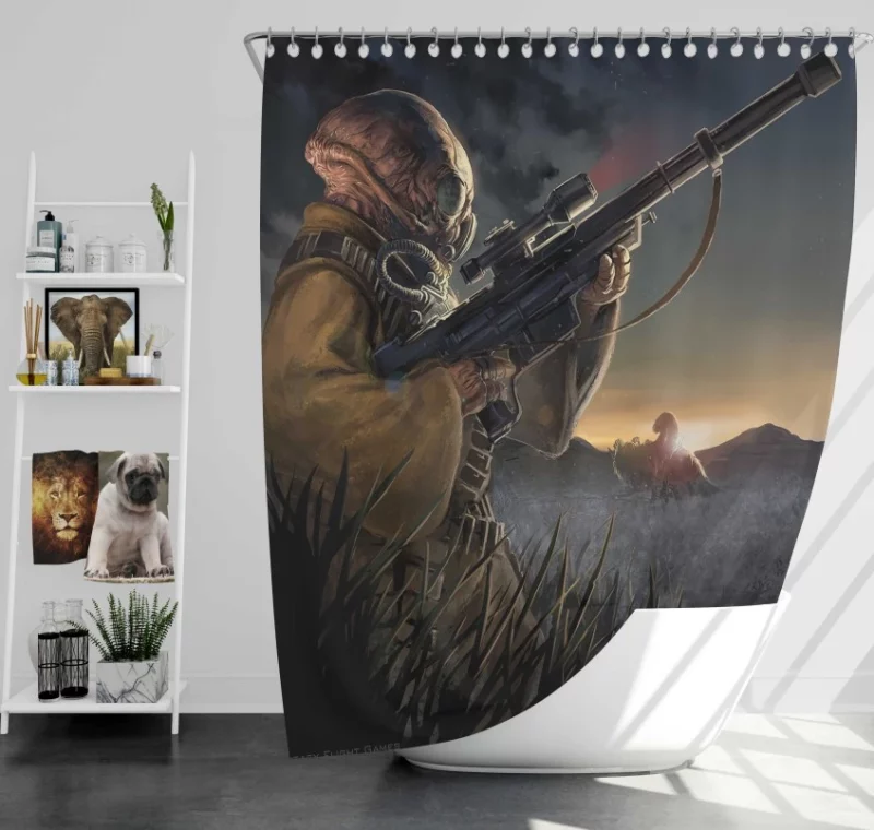 Star Wars Video Game Bath Shower Curtain