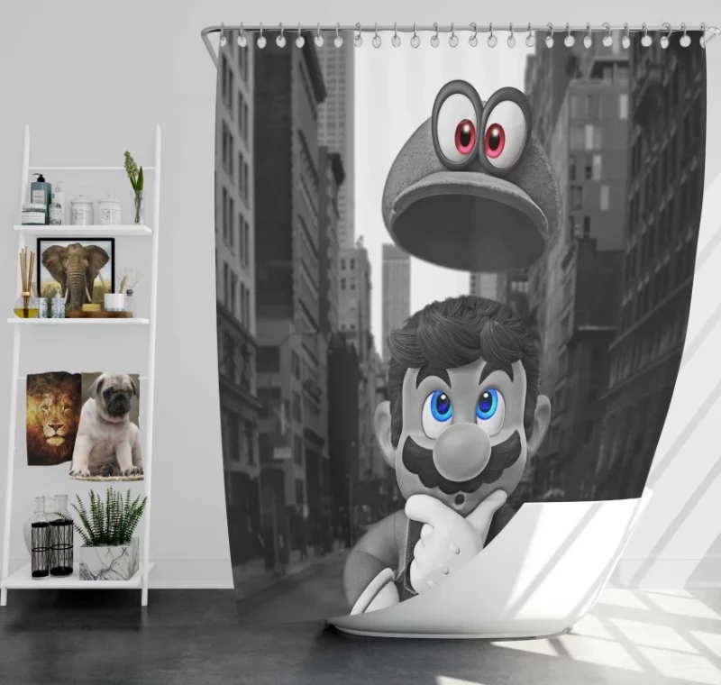 Super Mario Odyssey Mario Bath Shower Curtain