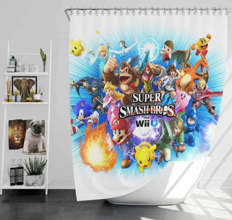 Super Smash Bros Nintendo 3ds And Wii U Bath Shower Curtain