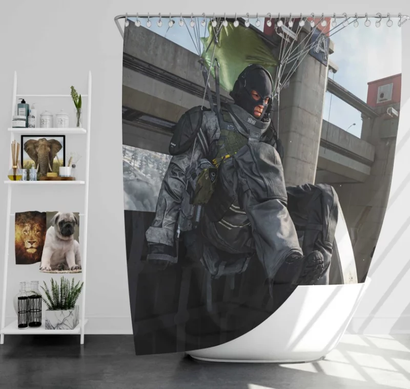 THRILLING Call Of Duty Warzone Background Themed Bath Shower Curtain