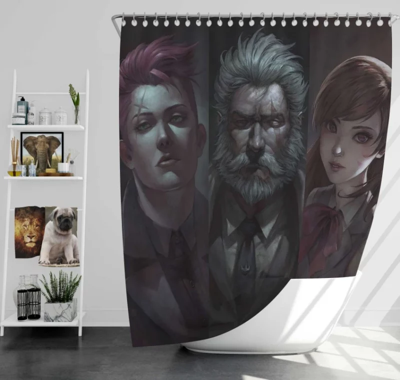 Tank Heroes Overwatch D.va Reinhardt Zarya Winston Roadhog Bath Shower Curtain