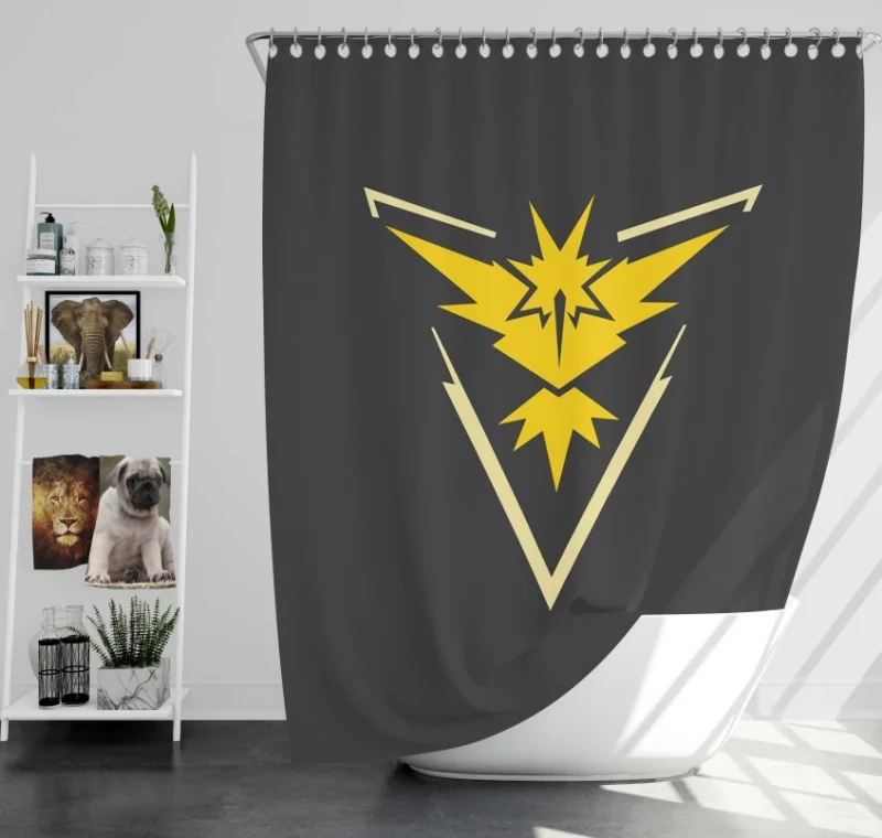 Team Instinct Textured Pokemon Go Zapdos Bath Shower Curtain