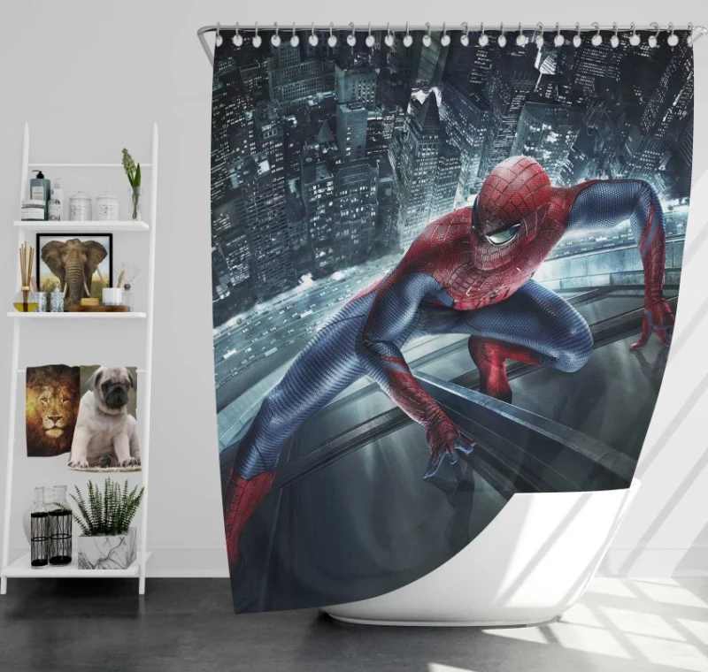 The Amazing Spider man 2 Building Bath Shower Curtain