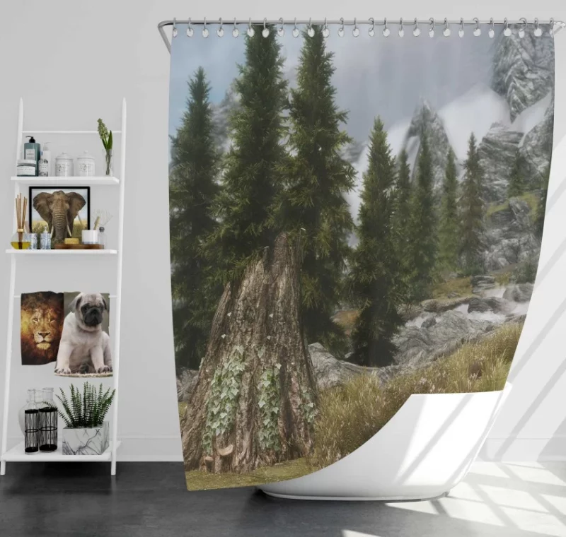 The Elder Scrolls V Skyrim Werewolf Bath Shower Curtain