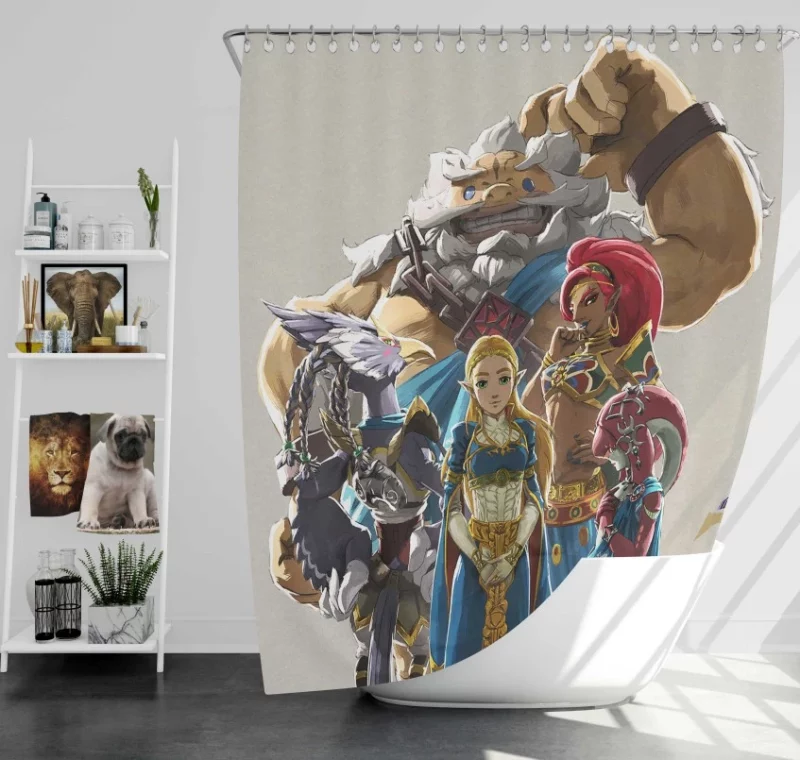 The Legend Of Zelda Breath Of The Wild Video Game Themed Bath Shower Curtain