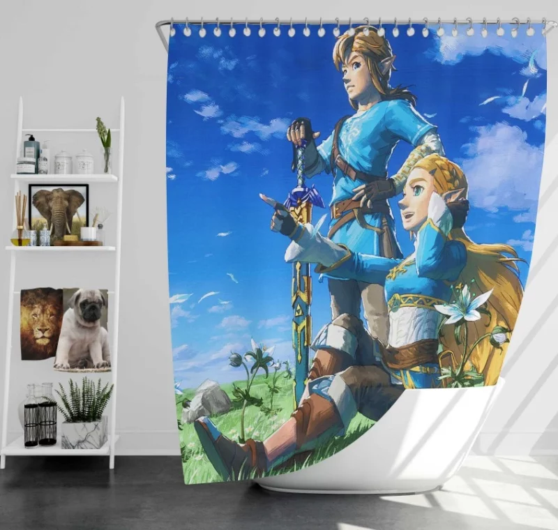 The Legend Of Zelda Breath Of The Wild Zelda Link Bath Shower Curtain