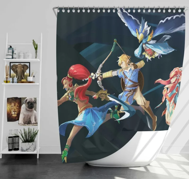 The Legend Of Zelda Breath Of The Wild Zelda Link Quality Bath Shower Curtain