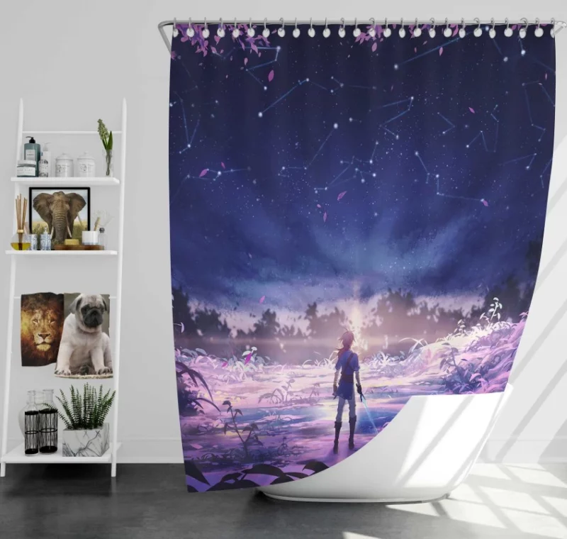 The Legend Of Zelda Breath Of The Wild Zelda Link Urbosa Mipha Revali Daruk Paya Purah Korok Bath Shower Curtain