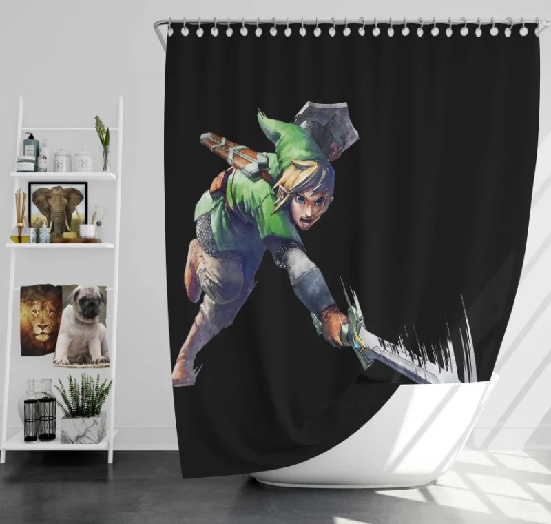 The Legend Of Zelda Skyward Sword Awesome Bath Shower Curtain