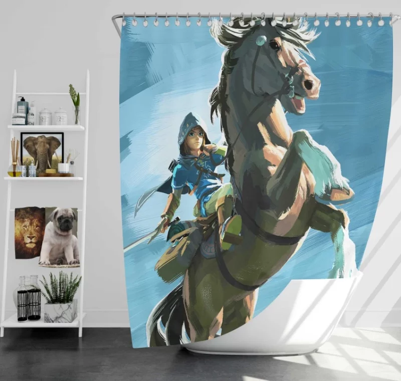 The Legend Of Zelda Skyward Sword Zelda Link Bath Shower Curtain