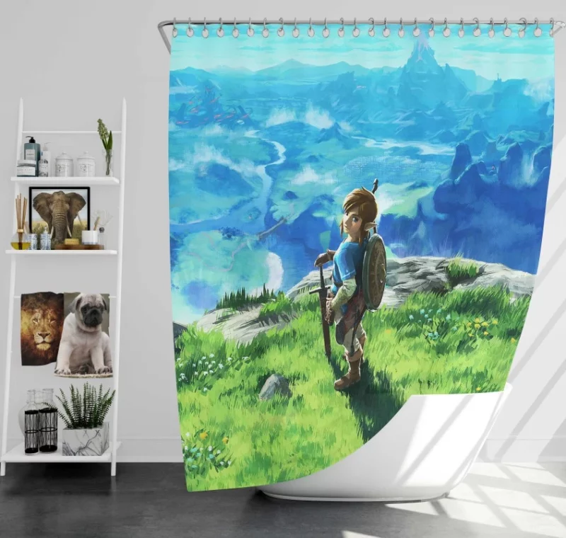 The Legend Of Zelda The Wind Waker Zelda Link Bath Shower Curtain