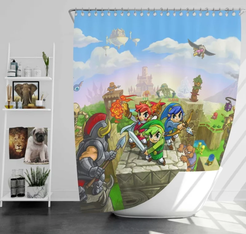 The Legend Of Zelda Twilight Princess Zelda Ganondorf Link Midna Bath Shower Curtain