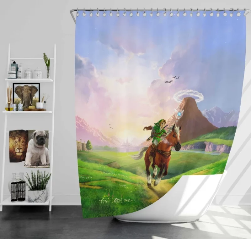 The Legend Of Zelda Warrior Sword Link Bath Shower Curtain